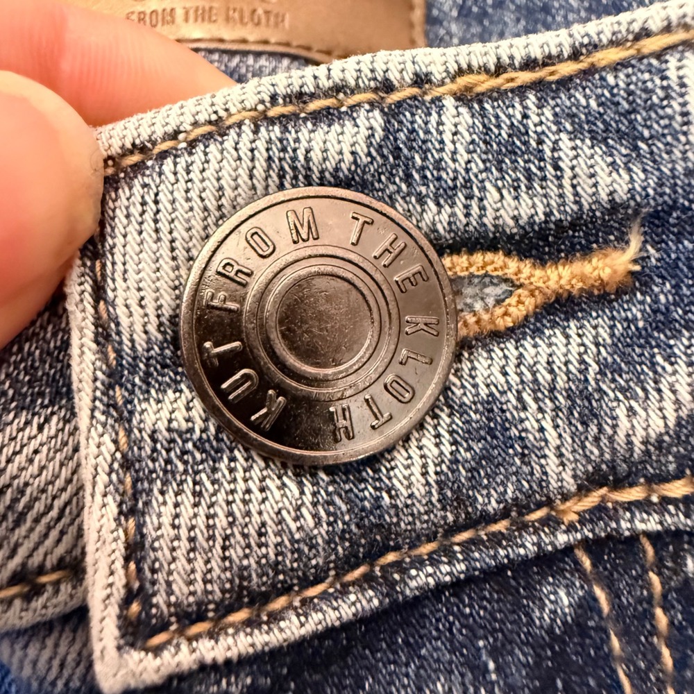 Kut from the Kloth Gidget High Rise Denim Shorts Traveler Blue 12 KS1266MA2 - Picture 7 of 13